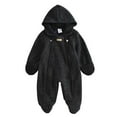 thumbnail image 1 of FNFYFH Newborn Baby Jumpsuit Hooded Fleece Rompers Long Sleeve Onesies Outwear Outfits Winter Warm Footed Romper Snowsuit, 1 of 9