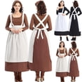 thumbnail image 1 of FNFYFH Pilgrim Prairie Dress Women Victorian Maid Peasant Dress with Apron and Scarf Pioneer Colonial Costume, 1 of 5