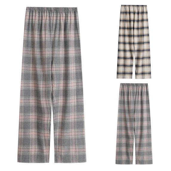 FNFYFH Plaid Cotton Pajama Pants Women Soft Lightweight Comfy Loungewear Sleep Pj Pants