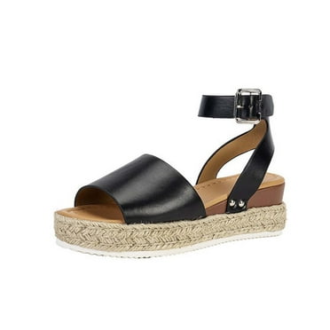FNFYFH Platform lip on Espadrille Sandal for Women, Platform Ankle Strap Womens Sandals Open Toe Espadrille Wedge Sandals for Women Concise Casual Summer Womens Shoes