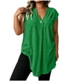 thumbnail image 1 of FNFYFH Plus Size Long Tank Tops for Women Loose V Neck Tank Tops Flowy Curve Hem Tunic Sleeveless Blouses, 1 of 7