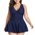 thumbnail image 1 of FNFYFH Plus Size One Piece Swimsuits for Women Tummy Control Swim Dresses Skirt Modest Full Coverage Bathing Suit, 1 of 3