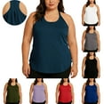 thumbnail image 1 of FNFYFH Plus Size Workout Tank Tops Woman Racerback Athletic Yoga Tops Loose Fit Sleeveless Running Gym Sports Shirts, 1 of 6