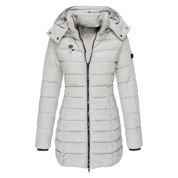 FNFYFH Puffer Jacket for Women Print Warm Puffer Jackets Loose Fit Winter Coats Warm Padded Outwears with Removable Hood