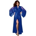 thumbnail image 1 of FNFYFH Satin Nightgowns for Women Silk Nightgown Long Lace Sleeve Sleep Dress Soft Comfy Pajama, 1 of 5
