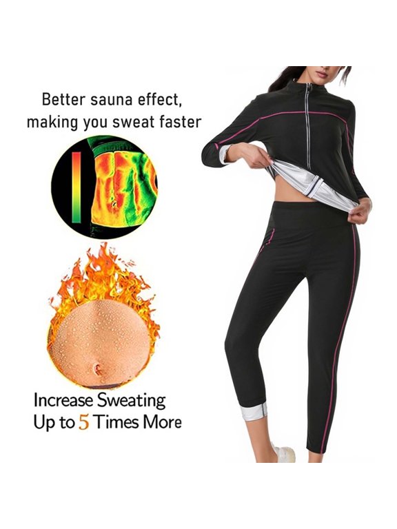 Sauna Suit for Women Anti Rip Sweat Suit for Weight Loss Odorless Sauna Jacket Pant for Workout Gym