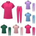 thumbnail image 1 of FNFYFH Scrubs Set for Women Nurse Uniform Stretch Mandarin Collar Top and Drawstring Jogger Pants for Nurse Esthetician Workwear, 1 of 5