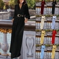 thumbnail image 1 of FNFYFH Sequins Jumpsuits for Women Long Sleeve Sparkly Jumper V Neck Belted Wide Leg Pants Sets Evening Party Jumpsuit, 1 of 7