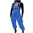 thumbnail image 1 of FNFYFH Sherpa Overalls for Women Baggy Fleece Fuzzy Winter Jumpsuits Warm Fluffy Ski Bibs Snow Pants with Pockets, 1 of 5