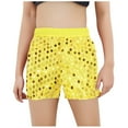thumbnail image 1 of FNFYFH Shorts for Girls Elastic Waisted Sequin Shorts Performance Shorts,Black, 1 of 3