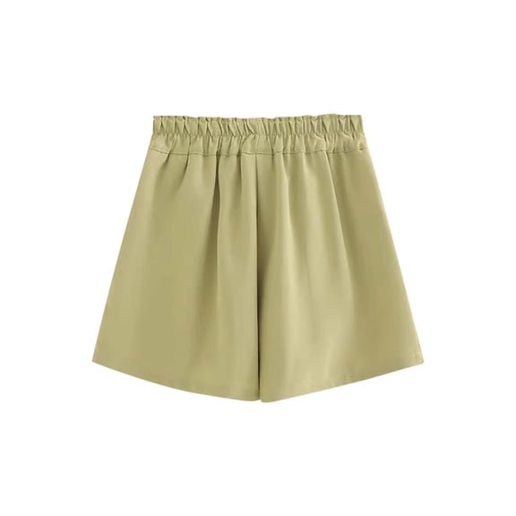 FNFYFH Silk Shorts for Girls Comfy Elastic Waisted Short Pant Half Pants Causal Solid Shorts,Black