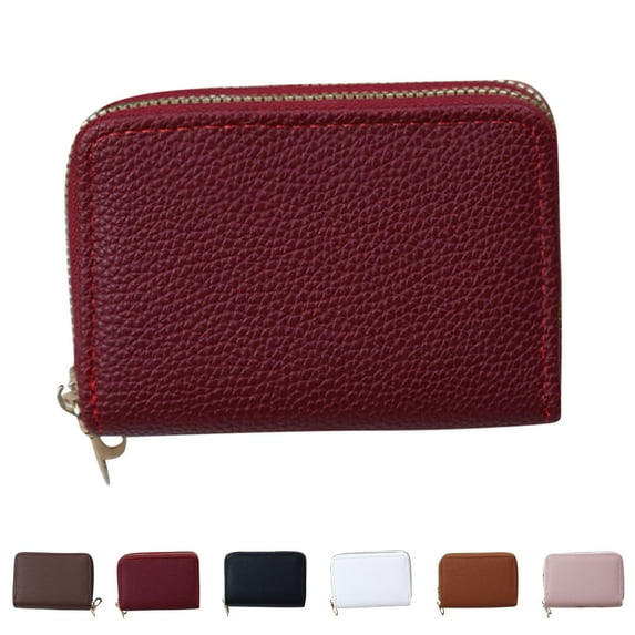 FNFYFH Small Wallet for Women Double-Layer Zipper Card Case Wallet for Women Credit Card Bag
