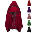 thumbnail image 1 of FNFYFH Velvet Cape Short Lace Shawl Cloak Christmas Halloween Costume, 1 of 7