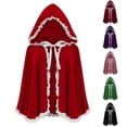 thumbnail image 1 of FNFYFH Velvet Hood Cape Halloween Short Cloak Fairytale Costume Christmas Gifts, 1 of 6