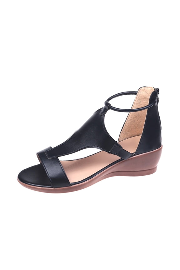 Wedge Sandals for Women Dressy Summer, Womens Open Toe Espadrilles Platform Sandals Buckle Ankle Strap Wedge Sandals Leather Sandals Casual Low Wedges Walking Strappy Slip on Sandals
