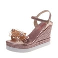 thumbnail image 1 of FNFYFH Wedge Sandals for Womens Dressy Open Toe Ankle Strap Wedge Platform Espadrille Sandal - Dressy Sandals Women - Strappy Casual Braided Heels Summer Bohemia, 1 of 4