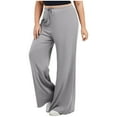 thumbnail image 1 of FNFYFH Wide Leg Yoga Pants for Women Plus Size Drawstring High Waisted Sweatpants Casual Lounge Pants, 1 of 6