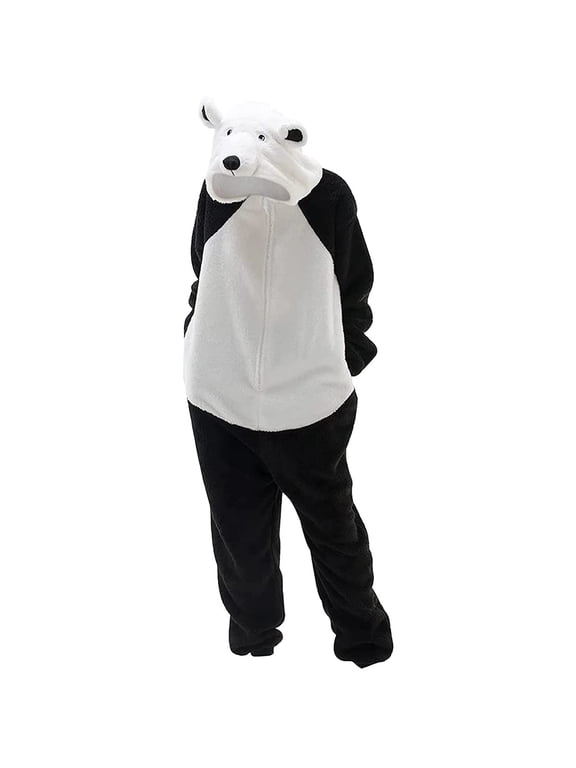Winter Pajamas Sets for Women Warm Comfy Pajama Onesies Unisex Zipper Fleece Pajama with Hood Fuzzy Furry Teddy Bear Loungewear Siamese White XXL Sales