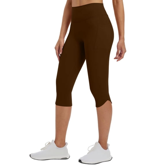 FNFYFH Women Buttery Soft Capris Leggings with Pockets High Waisted Scrunch Butt Tummy Control Workout Yoga Pants