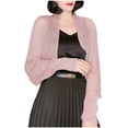 thumbnail image 1 of FNFYFH Women Crochet Shrugs Long Sleeve Cropped Cardigan Sweaters Drop Shoulder Knit Bolero Shrug, 1 of 5