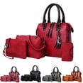 thumbnail image 1 of FNFYFH Women Handbag Purse 4Pcs Vintage Shoulder Bag PU Leather Crossbody Clutch Bag for School Work Travel, 1 of 4