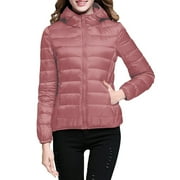 FNFYFH Women Lightweight Quilted Jacket Hooded Zip Up Packable Puffer Jacket Long Sleeve Winter Coats with Pockets