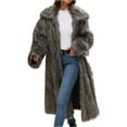 thumbnail image 1 of FNFYFH Women Long Faux Fur Jacket Lapel Fluffy Jackets Open Front Fuzzy Outerwear Solid Color Shaggy Coat, 1 of 9