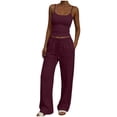 thumbnail image 1 of FNFYFH Women's 2 Piece Lounge Set Ribbed Tank Top and Wide Leg Sweatpants Tracksuit Comfy Matching Sets, 1 of 5
