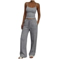 thumbnail image 1 of FNFYFH Women's 2 Piece Lounge Set Ribbed Tank Top and Wide Leg Sweatpants Tracksuit Comfy Matching Sets, 1 of 5