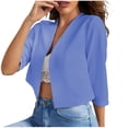 thumbnail image 1 of FNFYFH Women's 3/4 Sleeve Shrugs Open Front Cropped Cardigan Lightweight Cardigans, 1 of 4