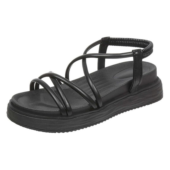 FNFYFH Women's Flat Sandals Strappy Dressy Comfy Low Wedge Sandals Casual Fisherman Sandal Open Toe Gladiator Sandals Summer Sandals for Beach