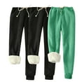thumbnail image 1 of FNFYFH Women's Fleece Lined Joggers 3PC Plus Size Thermal Sweatpants Drawstring Waist Winter Running Hiking Jogging Pants, 1 of 7