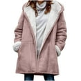 thumbnail image 1 of FNFYFH Women's Hooded Fleece Lined Parka Zip Up Thick Fleece Jacket Faux Fur Fleece Winter Coats Sherpa Jacket with Pockets, 1 of 7