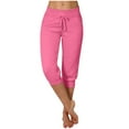 thumbnail image 1 of FNFYFH Women's Jogger Capris Knee Length Hiking Travel Shorts Loose Fit Drawstring Running Jogger Pants with Pockets, 1 of 7