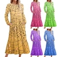 thumbnail image 1 of FNFYFH Women's Long Sleeve Halloween Print Maxi Dress Cute Costume Tunic Dresses for Parties, 1 of 5
