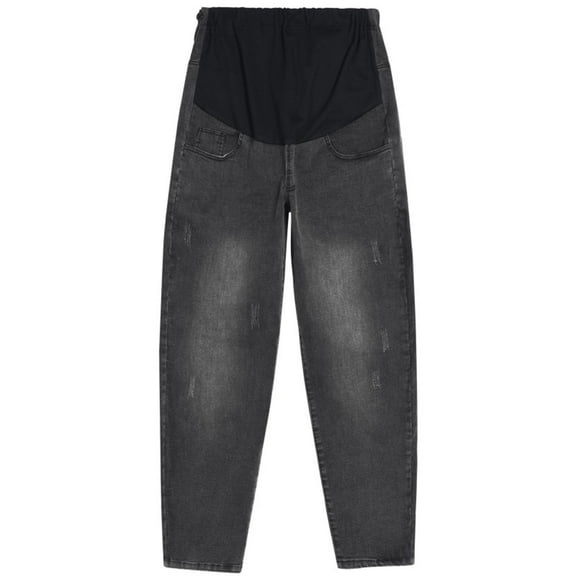 FNFYFH Women's Maternity Jeans Stretchy High Waist Pregnancy Denim Pants Straight Leg Comfy Maternity Pants with Pockets