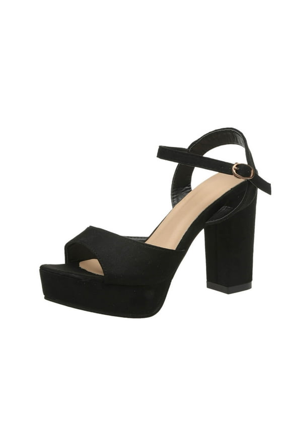 Women's Platform Chunky High Heels Dress Sandals Peep Toe Ankle Strap Wedding Party Evening Shoes for Women Bride