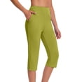 thumbnail image 1 of FNFYFH Women's Plus Size Dress Capri Pants Stretch Casual Yoga Capris Straight Leg Business Office Work Pants with Pockets, 1 of 8