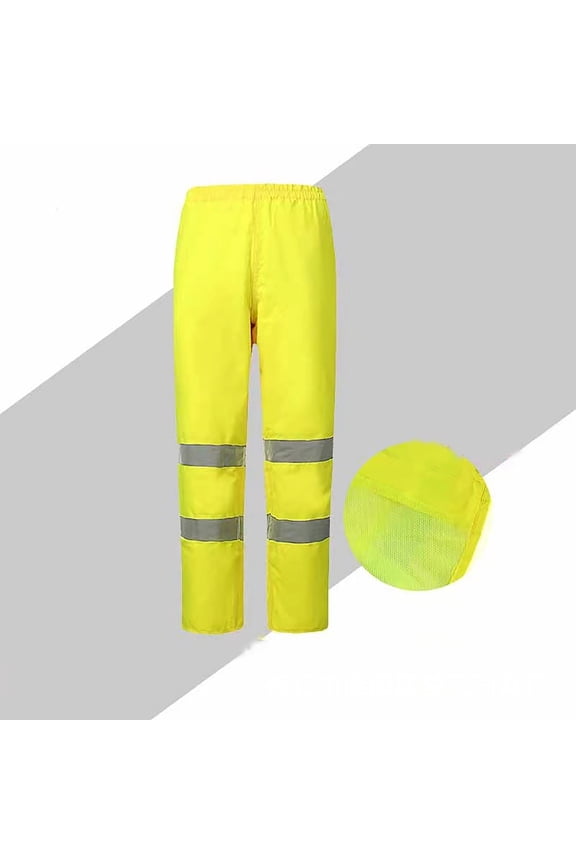 Women's Rain Pants High Visibility Waterproof Pant Elastic Waist Keeping Warm Farming Fishing Works Cycling Trousers Yellow,XXXL