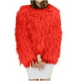 thumbnail image 1 of FNFYFH Women's Shaggy Coat Solid Faux Fur Jacket Long Sleeve Plush Cropped Jackets Warm Winter Cardigan Outerwear, 1 of 6
