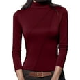 thumbnail image 1 of FNFYFH Women’s Thermal Mock Neck Shirts Turtleneck Fleece Lined Long Sleeve Base Layer Tops Soft Stretch Underwear Shirts, 1 of 6