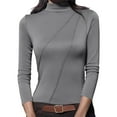 thumbnail image 1 of FNFYFH Women’s Thermal Mock Neck Shirts Turtleneck Fleece Lined Long Sleeve Base Layer Tops Soft Stretch Underwear Shirts, 1 of 6