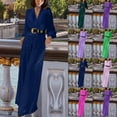 thumbnail image 1 of FNFYFH Women's V-neck sparkling Jumpsuit Long Sleeve Wide Leg Jumpsuits Fashion Club Party Rompers with Belt, 1 of 8