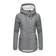 thumbnail image 1 of FNFYFH Women's Warm Fleece Lined Parka Winter Thicken Hooded Windbreaker Jackets Slim Fit Drawstring Coat Full Zip Outerwear with Hood, 1 of 8