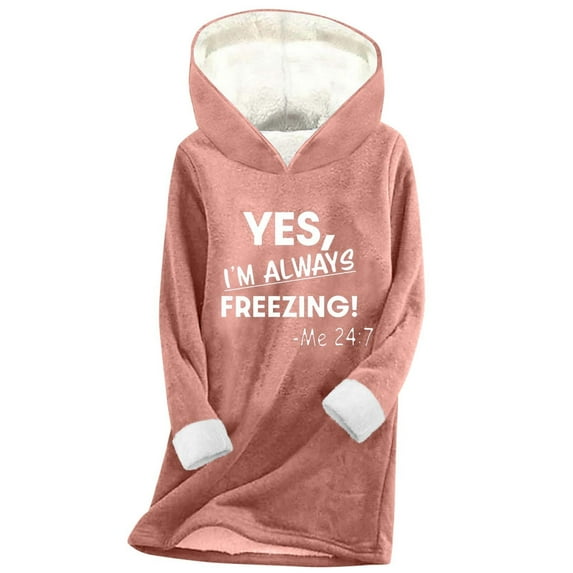FNFYFH Women's Winter Warm Hoodie Sherpa Fleece Lined Pullover Hoodies Cute Hooded Graphic Sweatshirt Cold Weather Underwear