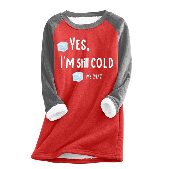 FNFYFH Women's Winter Warm Sherpa Lined Fleece Crewneck Sweatshirt Pullover Soft Loungewear Tunic Tops Underwear