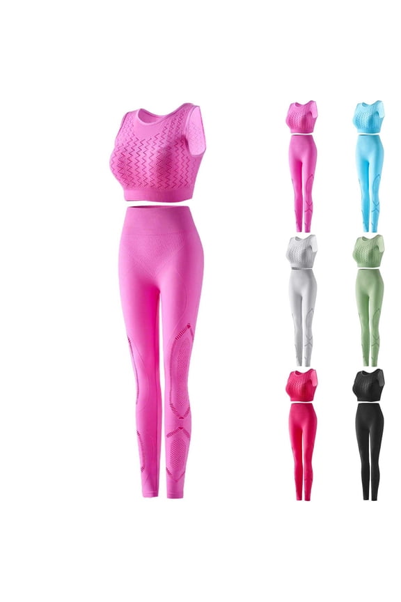 Women’s Workout Sets 2 Piece Seamless Yoga Leggings and Sports Bra Gym Outfits Activewear Matching Set