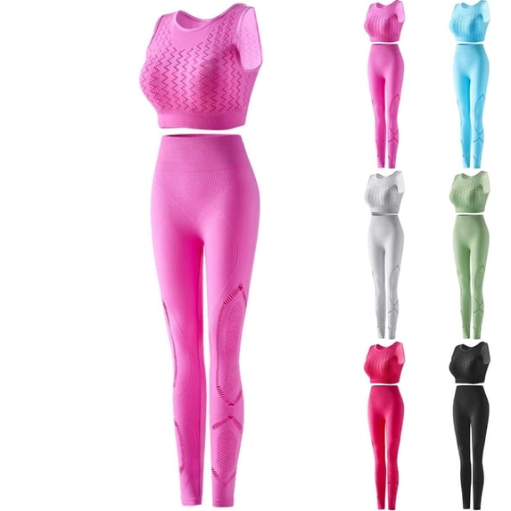 FNFYFH Women’s Workout Sets 2 Piece Seamless Yoga Leggings and Sports Bra Gym Outfits Activewear Matching Set