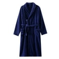 thumbnail image 1 of FNFYFH Womens Bath Robe for Shower Fleece Bathrobe with Blend Warm Long Sleeve Pajama Unisex Fluffy Bath Gown Gray L-XXL Clearance Sales, 1 of 3