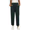 thumbnail image 1 of FNFYFH Womens Casual Tapered Capri Pants Loose Elastic Waist Ankle Cropped Trouser Comfy Lightweight Travel Lounge Pants with Pockets, 1 of 8